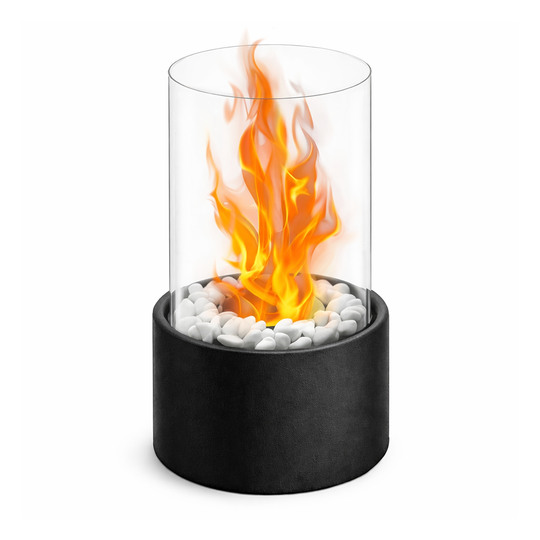 Portable Glass Tabletop Fireplace for Indoor &amp; Outdoor Ambience