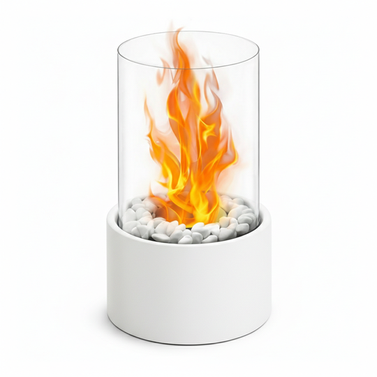 Portable Glass Tabletop Fireplace for Indoor &amp; Outdoor Ambience