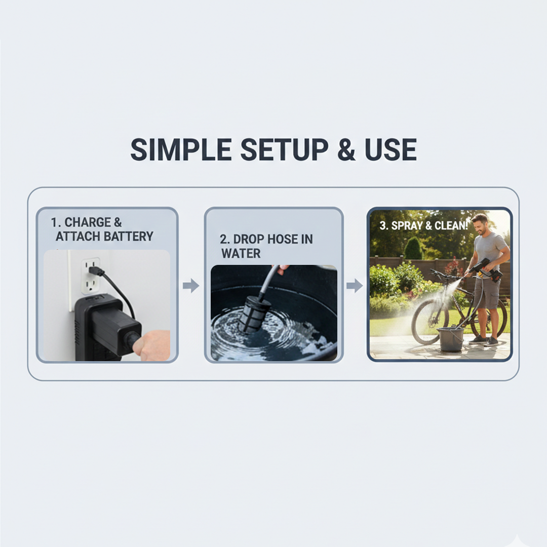 Pressure Washer - Cordless Design - Dual Battery