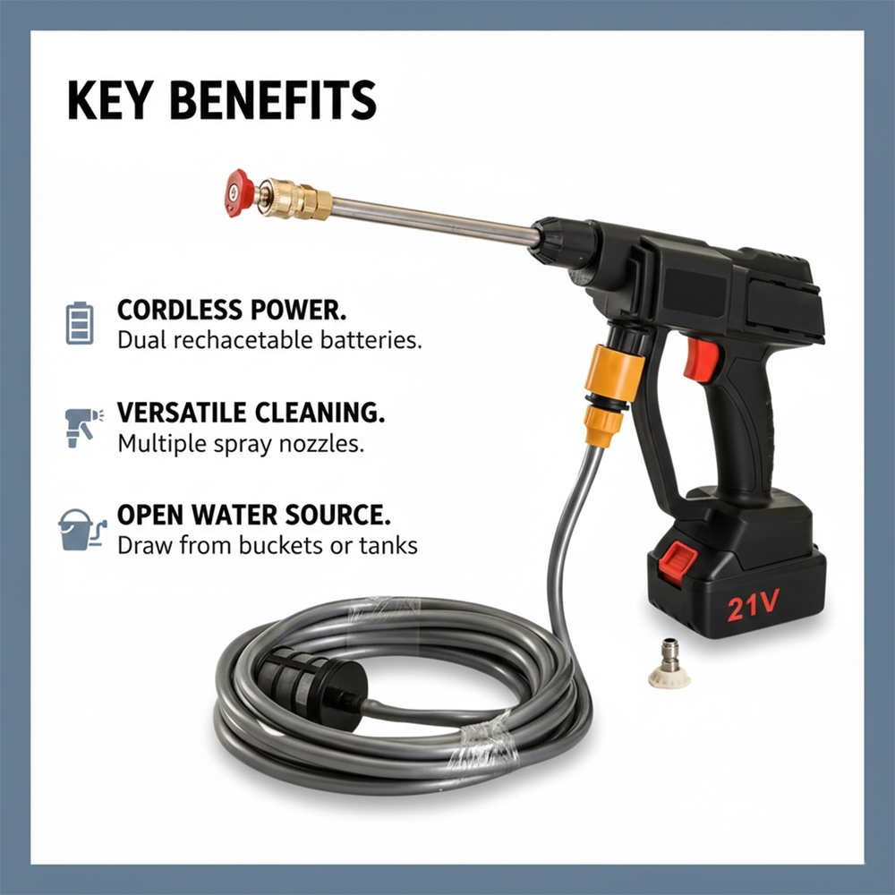 Pressure Washer - Cordless Design - Dual Battery