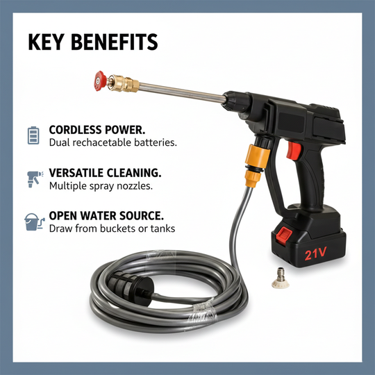 Pressure Washer - Cordless Design - Dual Battery