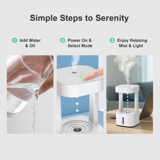 Rain Cloud Humidifier - Desk Light - Aromatherapy Diffuser