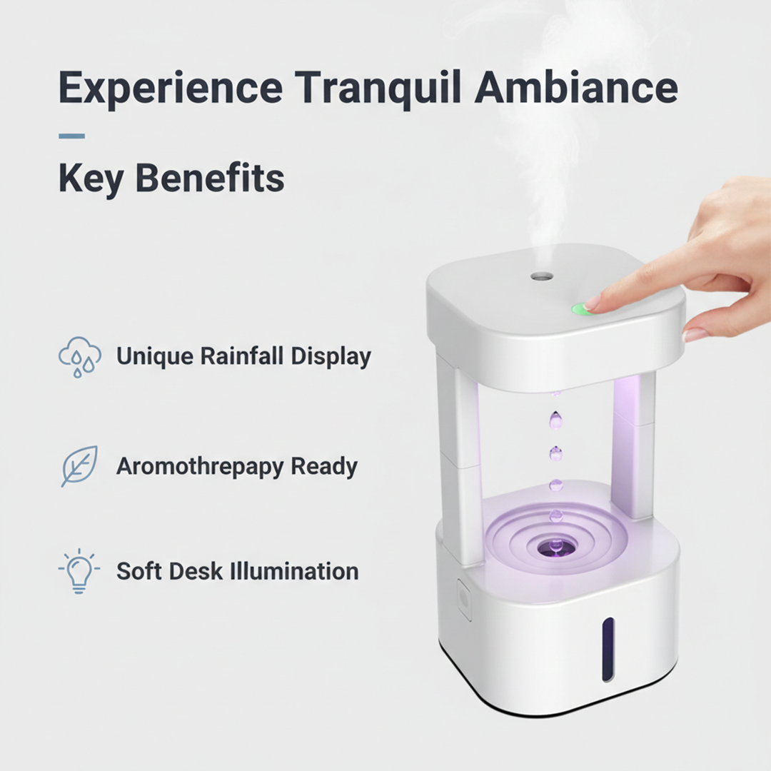 Rain Cloud Humidifier - Desk Light - Aromatherapy Diffuser