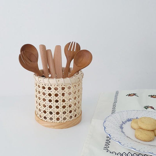 Rattan Cutlery Organiser