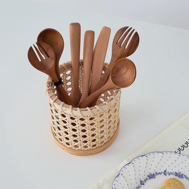 Rattan Cutlery Organiser