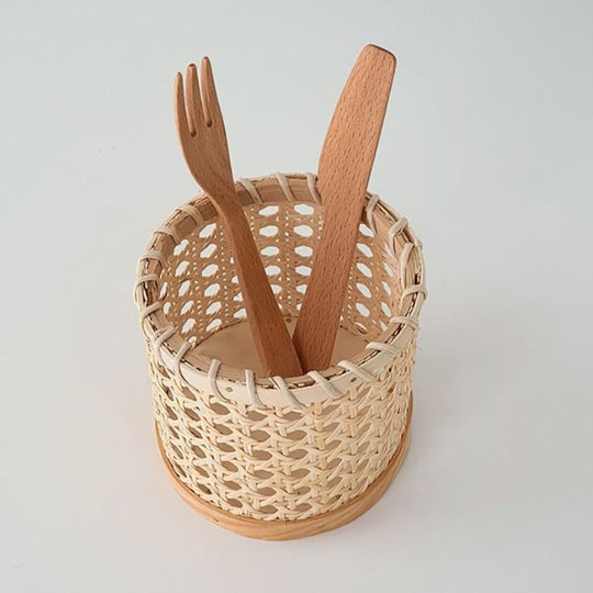 Rattan Cutlery Organiser