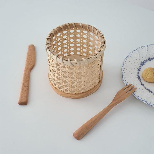 Rattan Cutlery Organiser