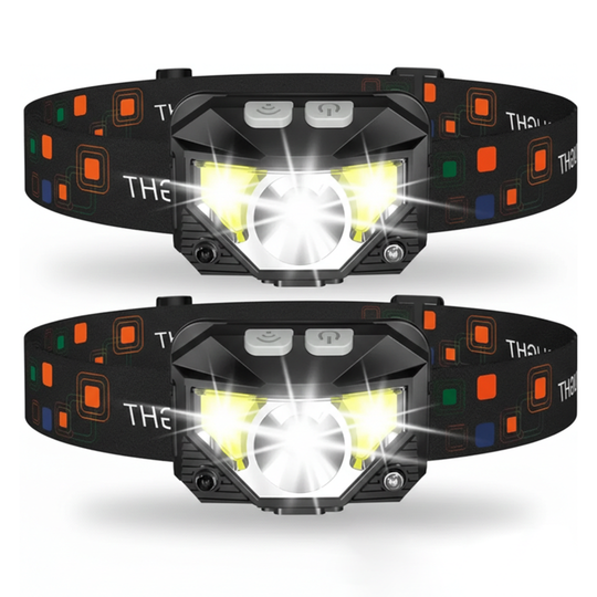 Rechargeable Headlamp Set with Motion Sensor for Hands - Free Lighting