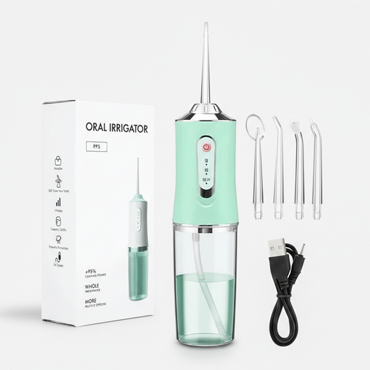 Rechargeable Water Flosser with Replaceable Nozzles