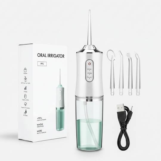 Rechargeable Water Flosser with Replaceable Nozzles