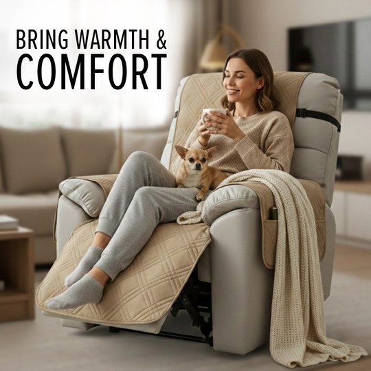 Recliner Slipcover - Quilted Fabric - Non Slip