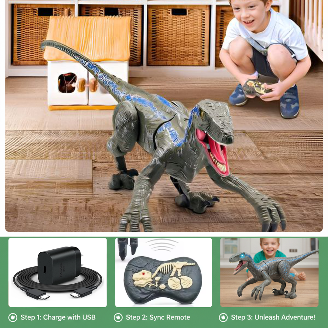 Remote Control Toy - Dinosaur Figure - Light Sound