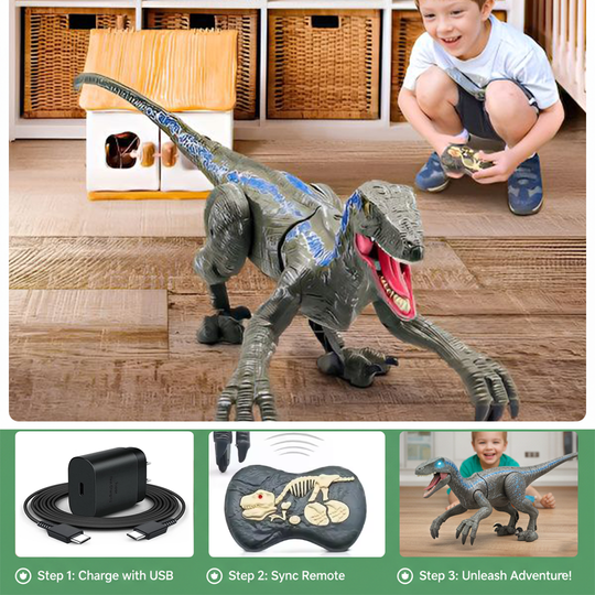Remote Control Toy - Dinosaur Figure - Light Sound