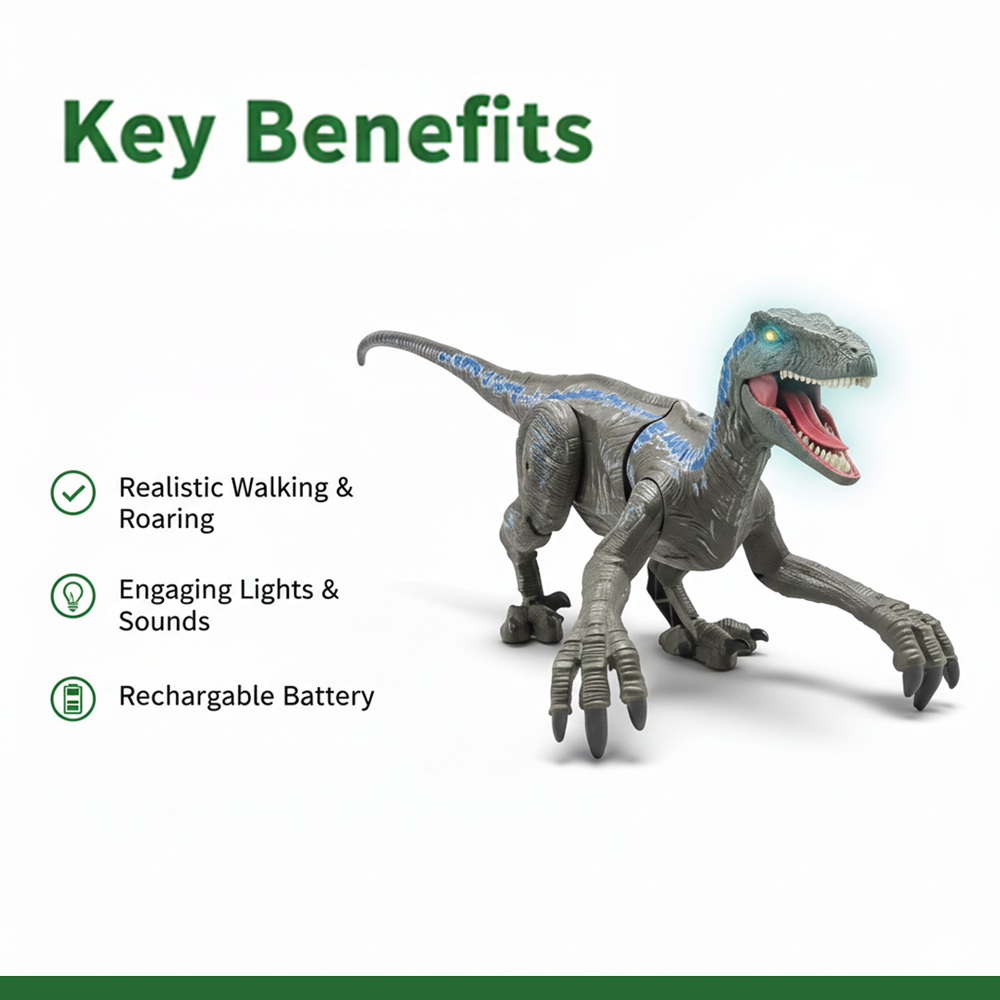 Remote Control Toy - Dinosaur Figure - Light Sound