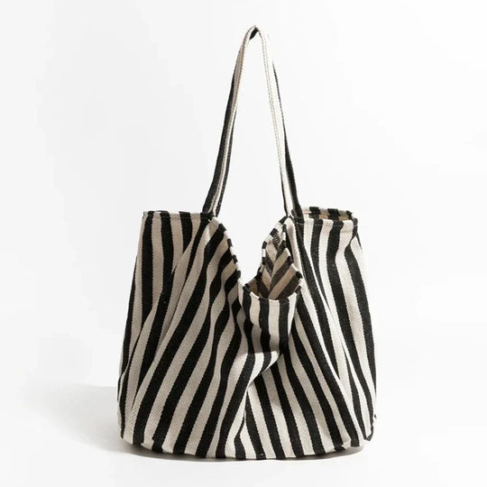 Striped Linen Tote Bag