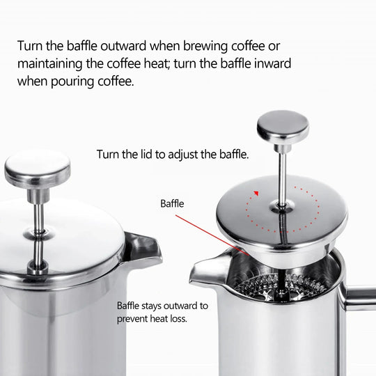 Stainless Steel French Press Coffee Maker