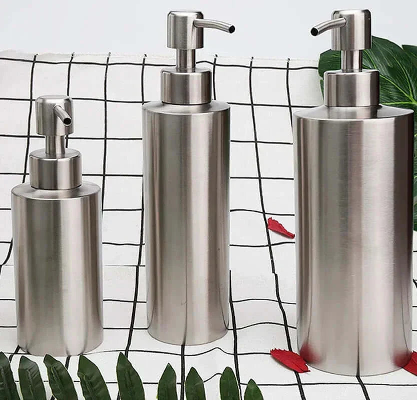 Elegant Stainless Steel Hand Pump Soap Dispenser - Available in 250ml, 350ml, and 550ml