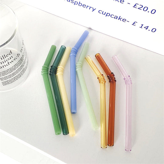 Glass Straw Set - 4 Pieces
