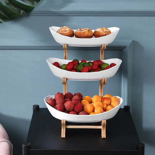 Three-Tier Plastic Fruit Bowl