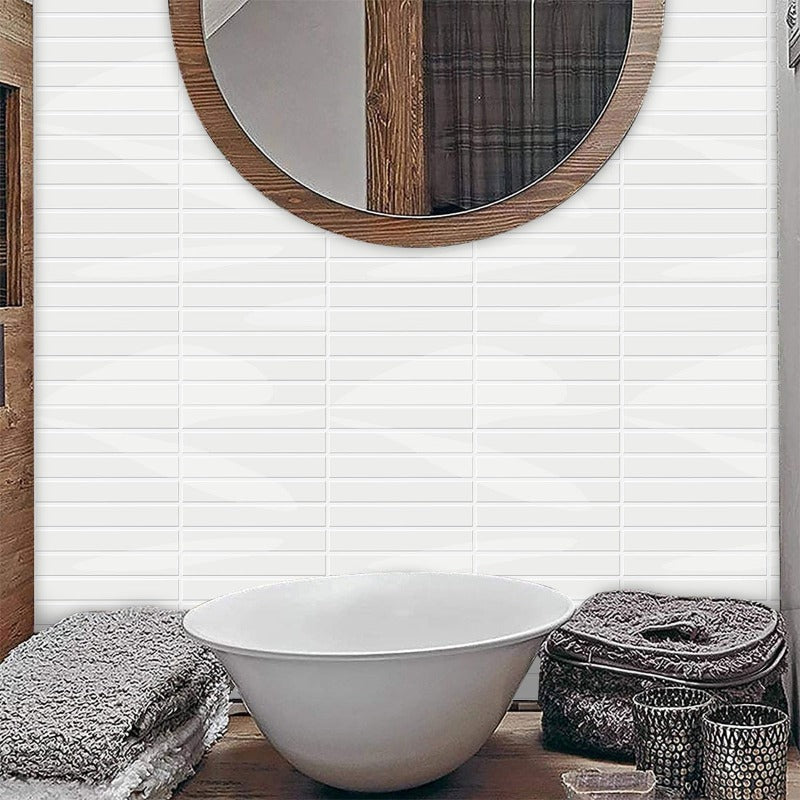 Self-Adhesive 3D DIY Glossy White Tile Kit