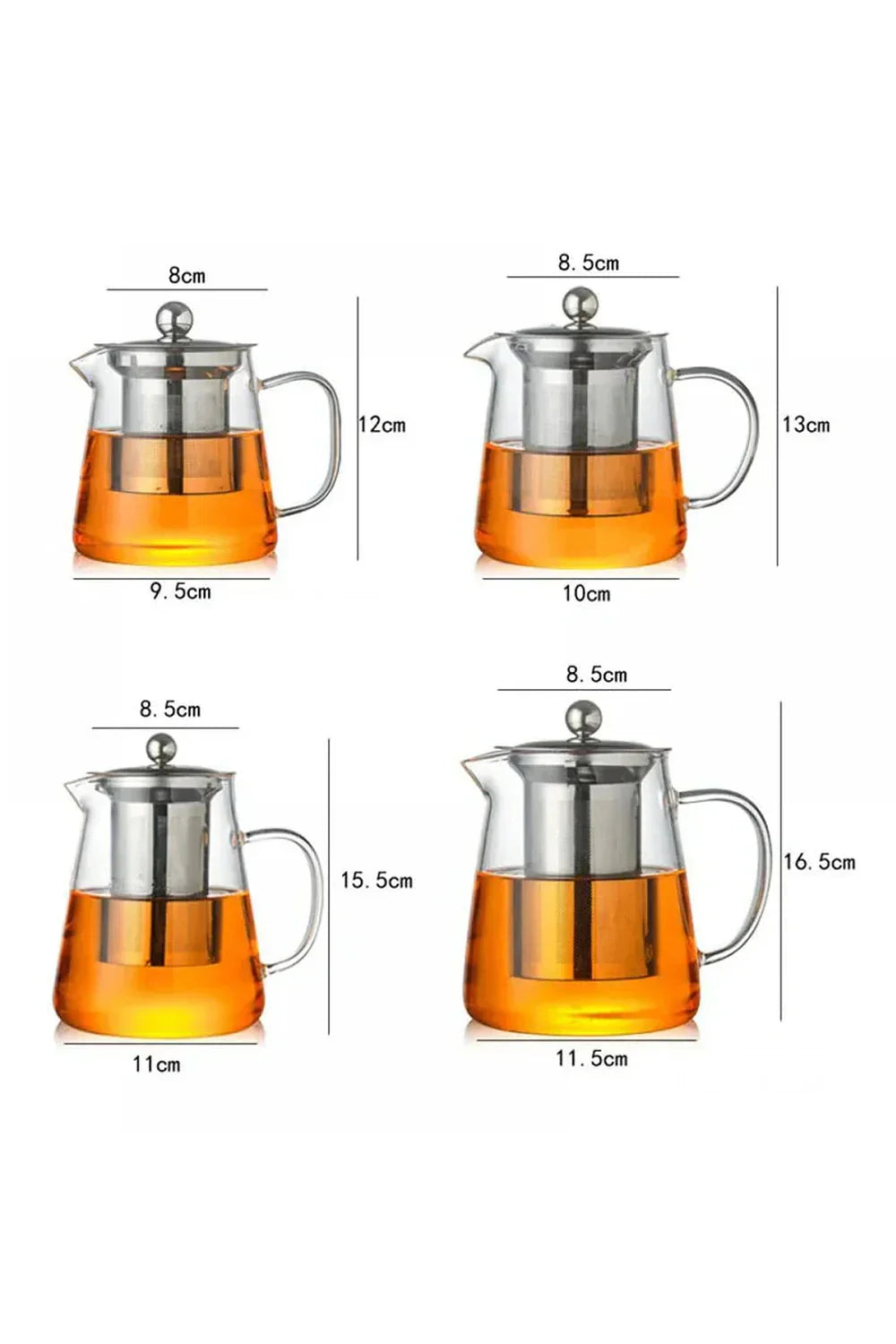 Stainless Steel Infuser Glass Teapot