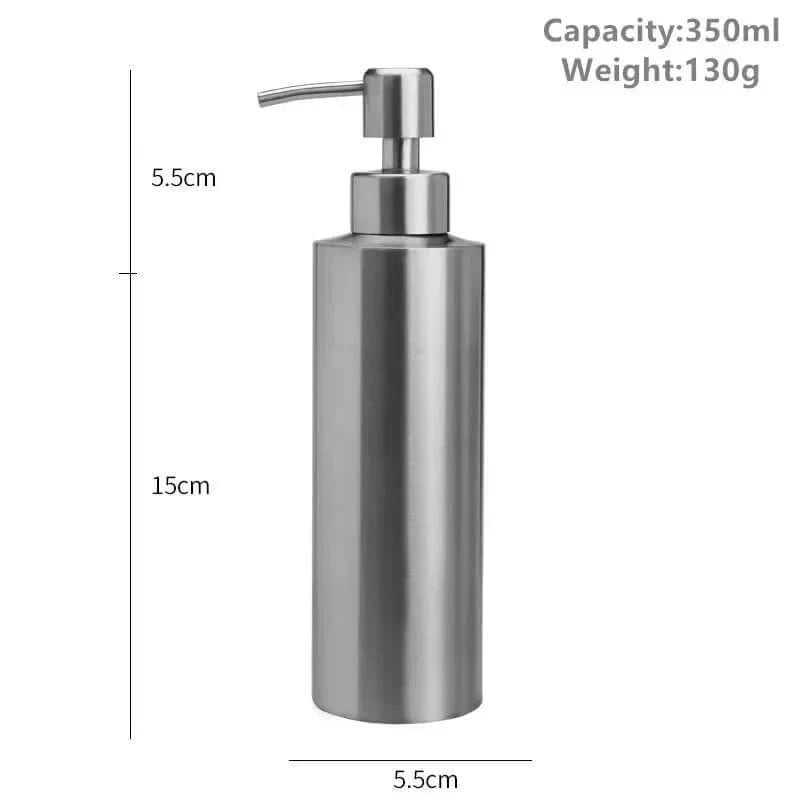 Elegant Stainless Steel Hand Pump Soap Dispenser - Available in 250ml, 350ml, and 550ml
