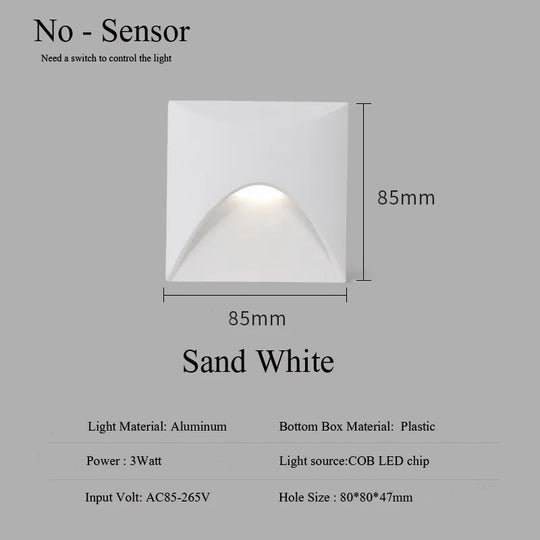 Modern Waterproof IP65 LED Recessed Wall Lamp for Outdoor Lighting - 3W Embedded Step & Staircase Balcony Portal Light