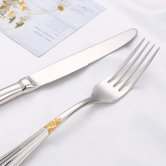Elegant Golden Design Cutlery Set