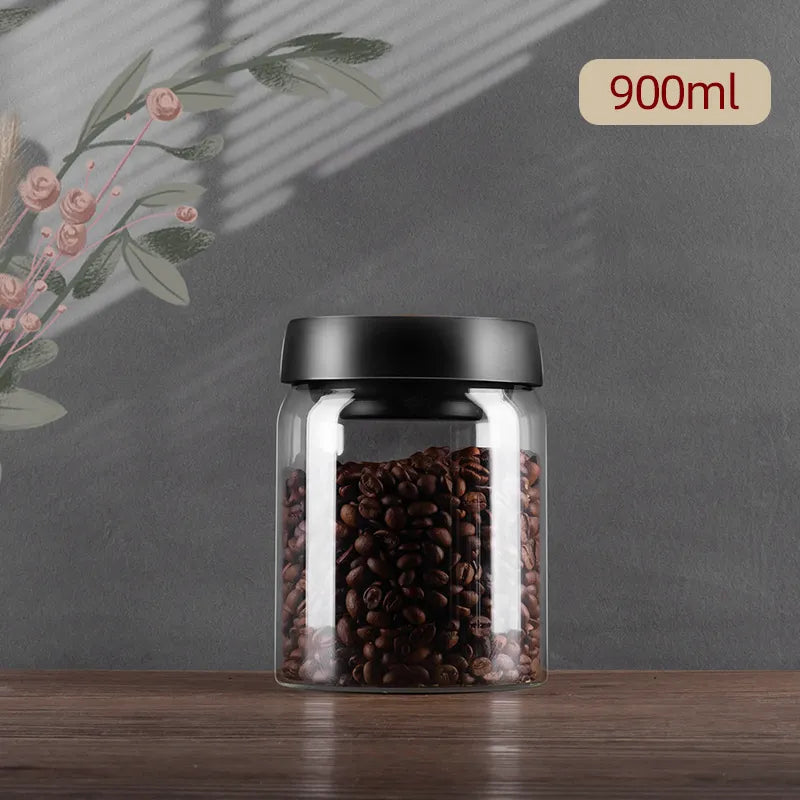 Vacuum Sealed Jug – Glass Airtight Canister for Coffee Beans, Food, Grains, Sweets, and Fresh Keeping – Kitchen Accessories