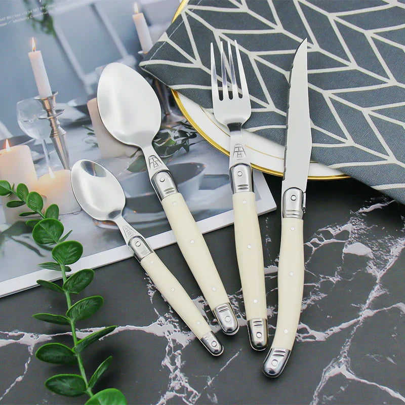 Ivory Elegance – Luxury Laguiole Cutlery Set with Timeless Style