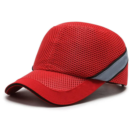 Red Safety Bump Cap - Helmet with Hard ABS Inner Core for Head Protection at Home, Work, and Factory