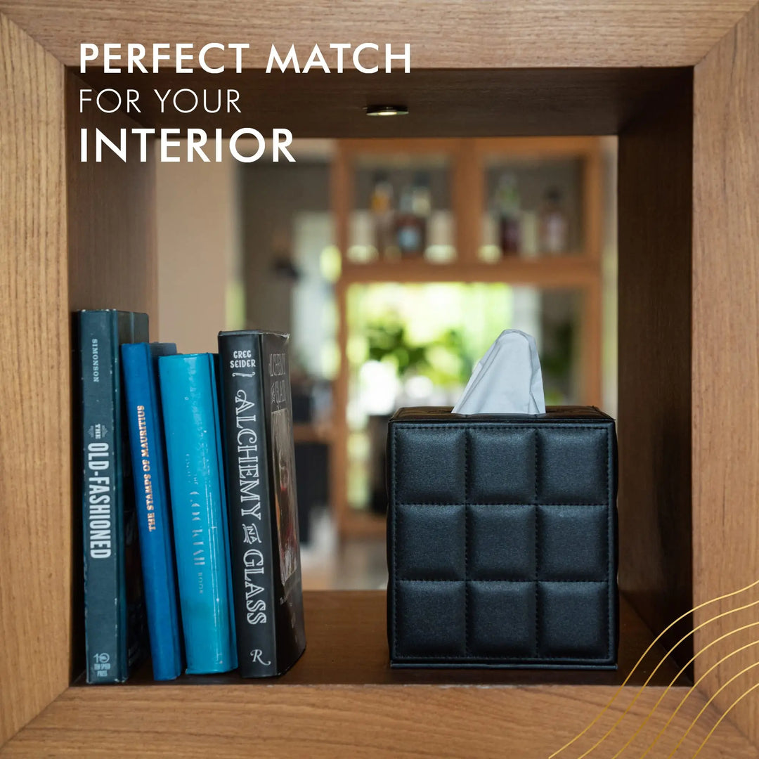 Modern Square Tissue Box Holder and Napkin Dispenser - Stylish Facial Tissue Cover for Home, Bathroom, and Office Desk