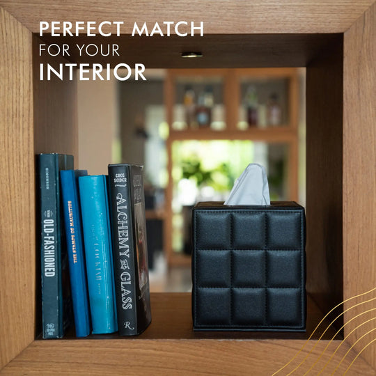 Modern Square Tissue Box Holder and Napkin Dispenser - Stylish Facial Tissue Cover for Home, Bathroom, and Office Desk