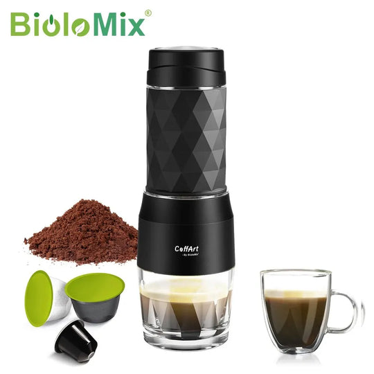 Portable Espresso Machine – Hand Press Coffee Brewer for Capsule & Ground Coffee, Perfect for Travel and Picnics