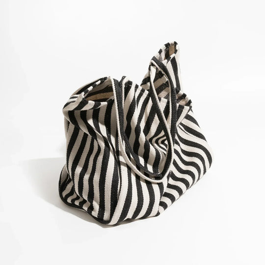 Striped Linen Tote Bag