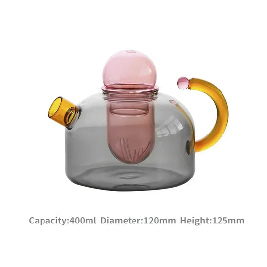 Vintage Colourful Glass Teapot