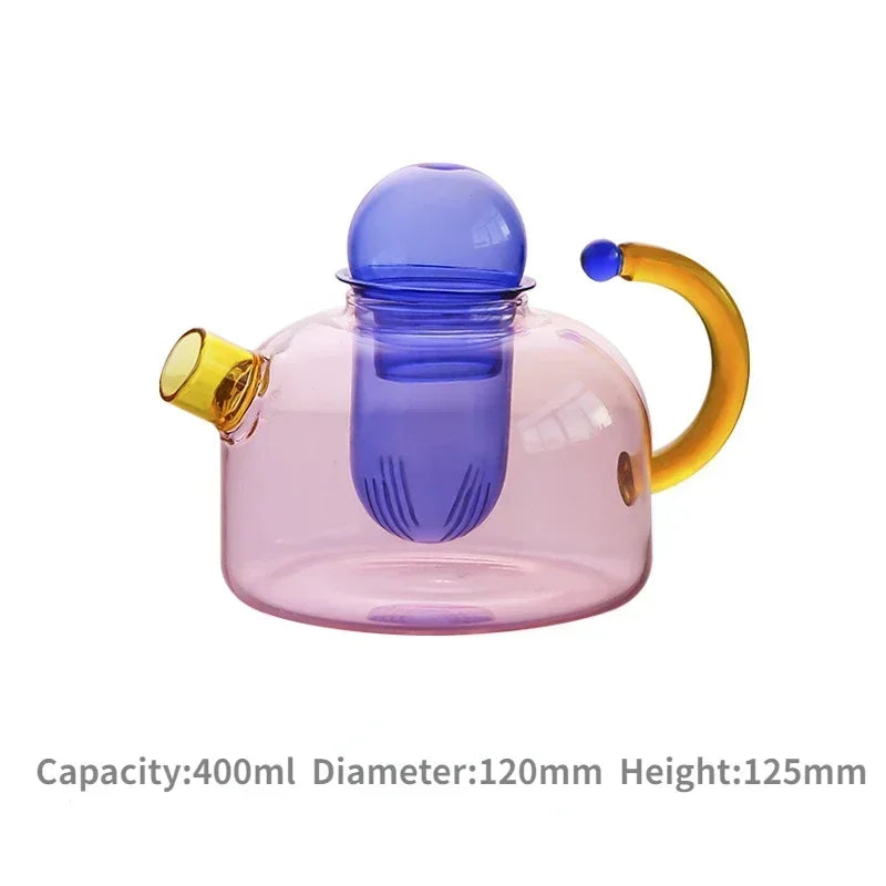 Vintage Colourful Glass Teapot