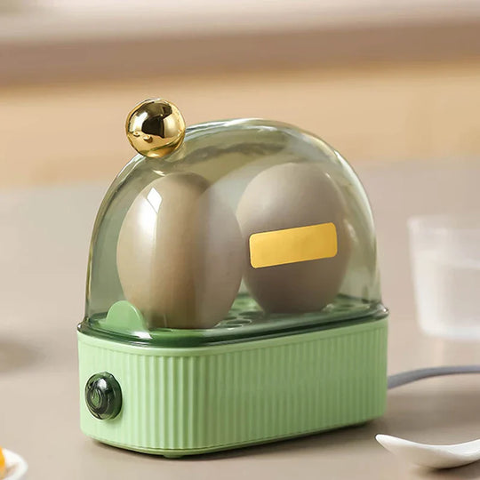 120W 220V Electric Egg Cooker & Poacher - Automatic Mini Breakfast Machine for 2 Eggs, Portable Steamer