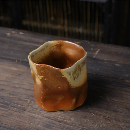 Irregular Twisted Shape Cup 9.47 Ounces/280 ml Ceramic Coffee Tea Cup Without Handle - Polychromatic Creative Ceramic Mugs - Retro Coffee Mugs