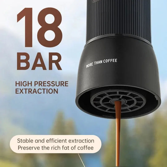 Portable Coffee Machine 18 Bar, Hand Pressure Operation, Compact Extraction for Outdoor Camping and Travel