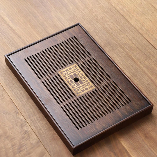 Chinese Tea Tray with Water Storage Box - Durable Simple Drainage Plate for Tea Serving in Teahouse, Home, or Office