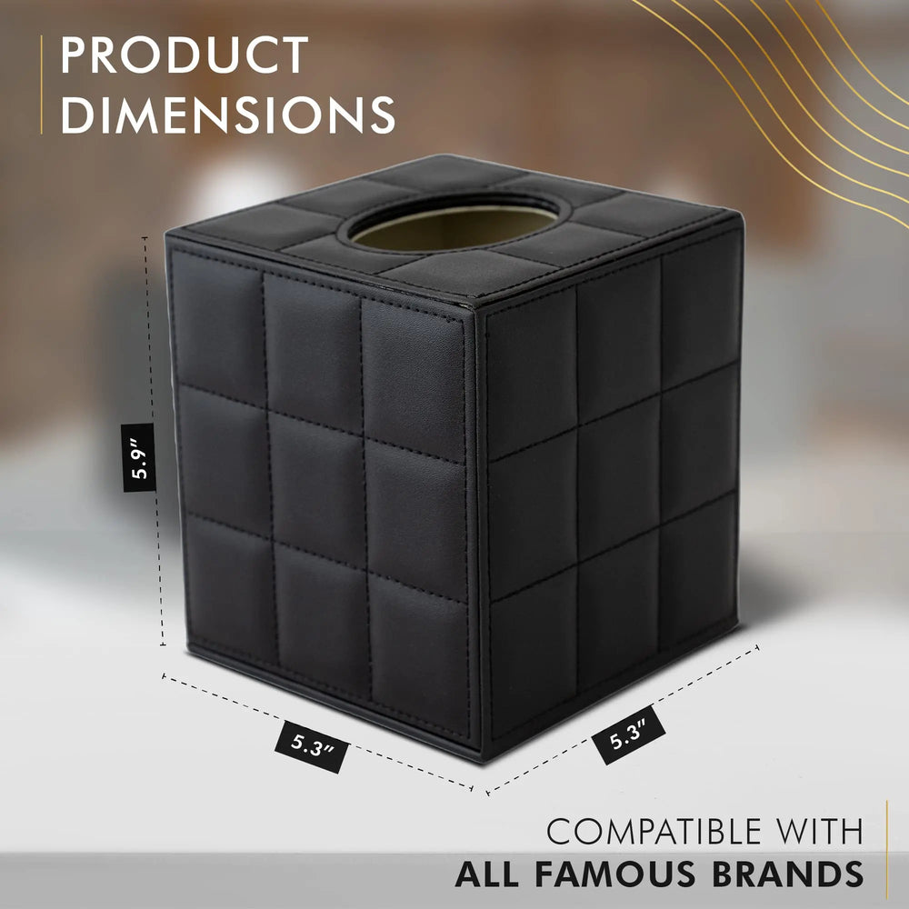 Modern Square Tissue Box Holder and Napkin Dispenser - Stylish Facial Tissue Cover for Home, Bathroom, and Office Desk