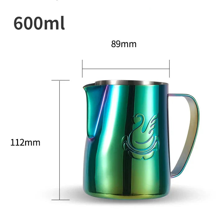 600ml Stainless Steel Coffee Pot Milk Frother Cup Cream Maker Espresso Latte Art Tool - Elegant Swan Design