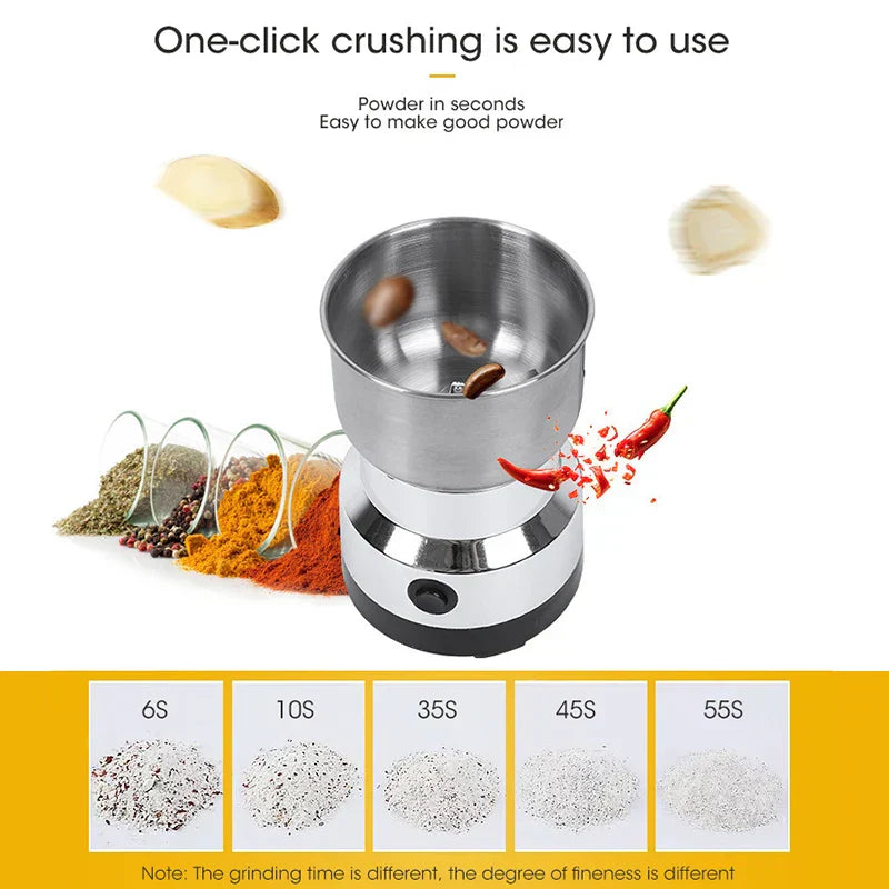 Mini Electric Mill – 300 ml Ultra Fine Grinder for Baby Food, Coffee, Spices, Pepper, and Grains – 2/4 Blade Options