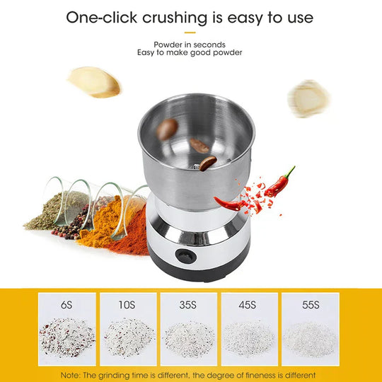 Mini Electric Mill – 300 ml Ultra Fine Grinder for Baby Food, Coffee, Spices, Pepper, and Grains – 2/4 Blade Options