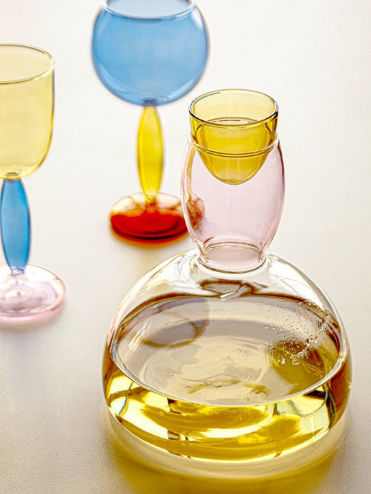 3-Colour Borosilicate Glass Wine Glass