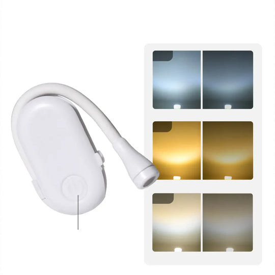 Mini Book Light - Portable Clip-On Night Light with USB Charging, Dimmable LED for Bedroom, Eye Protection, and Camping - 360° Flip Clip Book Lamp