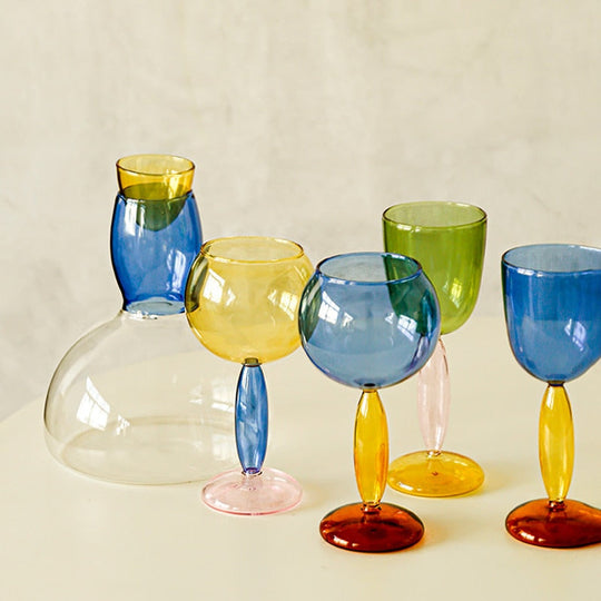 3-Colour Borosilicate Glass Wine Glass