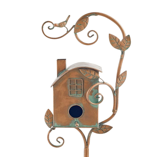 Metal Art Birdhouse Garden Stake