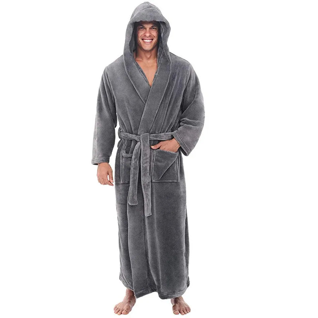 Cozy Hooded Bathrobe for Men